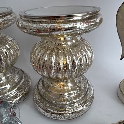 Holiday Candle Holders and Angel Decor Lot