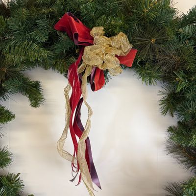 3183 Large 50" Artificial Green Wreath with Bow