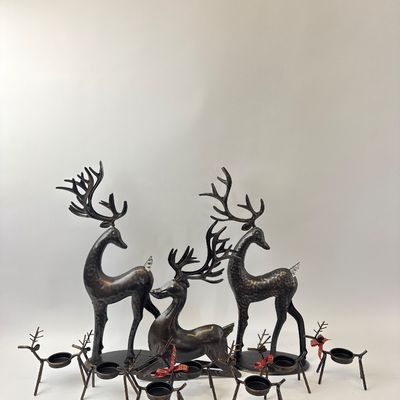 Metal Reindeer Holiday Decor Set - 9 Pieces