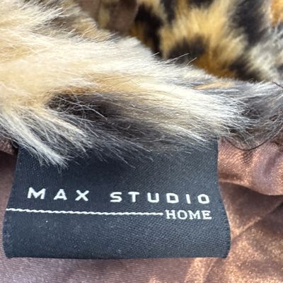 Max Studio Home Faux Fur Leopard Print Tree Skirt