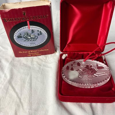 3238 Waterford Crystal 1999 2nd Edition Sleigh Ride Ornament