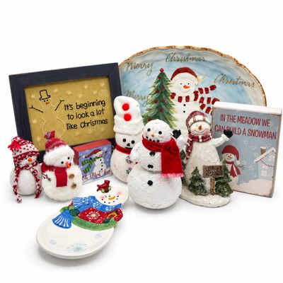 Assorted Snowman Christmas Decor Collection - 9 Pieces