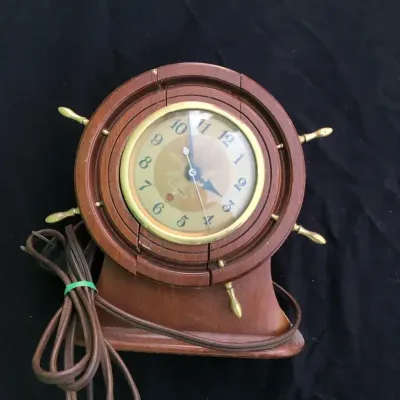 Vintage Seth Thomas Capstan 3E Electric Nautical Ship Wheel Mantel Clock Parts Repair