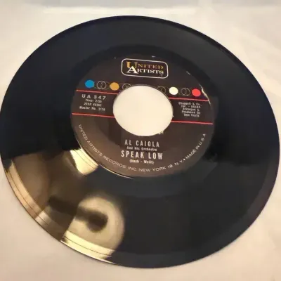 Vintage Al Caiola Speak Low / Autumn in Cheyenne 45 RPM Record UA 347 United Artists