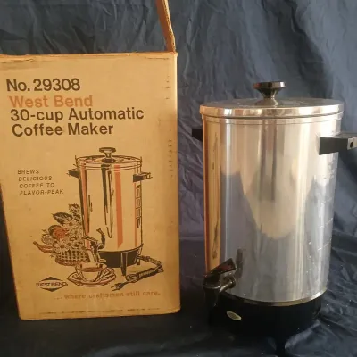 Vintage West Bend 30-Cup Automatic Coffee Maker No. 29308 with Original Box