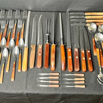 Vintage MCM Wood-handled Utensils