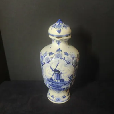 Vintage Delft Blue Porcelain Decanter