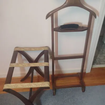 Vintage Gentleman's Valet And Luggage Stand