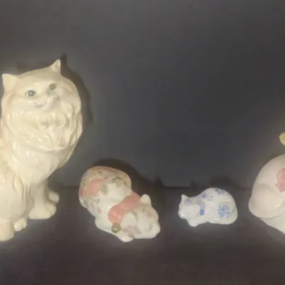 4 Adorable Cat Figures
