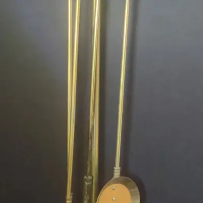 Brass Horsehead Fireplace Set
