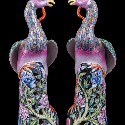 Sale Photo Thumbnail #118: Chinese Fenghuang Porcelain Phoenix Statuettes