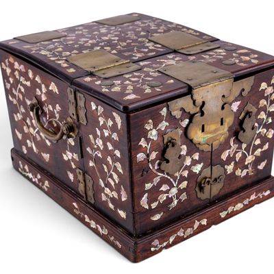 Sale Photo Thumbnail #122: Chinese Hardwood Mother of Pearl Vanity Box