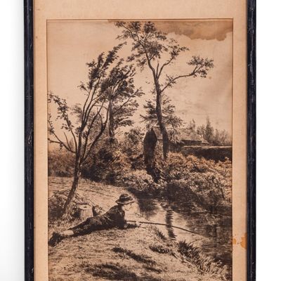 Sale Photo Thumbnail #239: E. N. Downard Etching "Great Expectations"