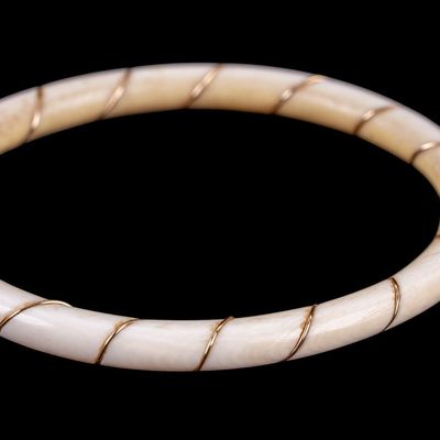 Sale Photo Thumbnail #427: 14k Gold and "Bone" Bangle