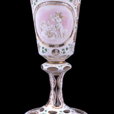 Sale Photo Thumbnail #273: Bohemian Moser Cut To Clear Goblet