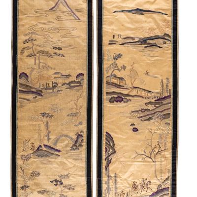 Sale Photo Thumbnail #395: Antique Chinese Embroidered Silk Robe Panels