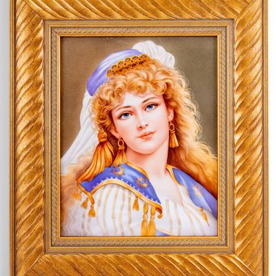 Sale Photo Thumbnail #295: San Do (Am 20th C) Hand Painted Porcelain Plaque