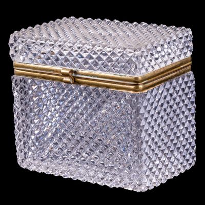 Sale Photo Thumbnail #296: Cut Crystal Jewlery Casket w/ Gilt Brass Mounts