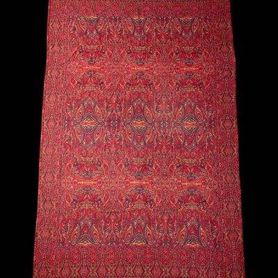 Sale Photo Thumbnail #81: 19th C Jacquard Woven Paisley Large Textile
