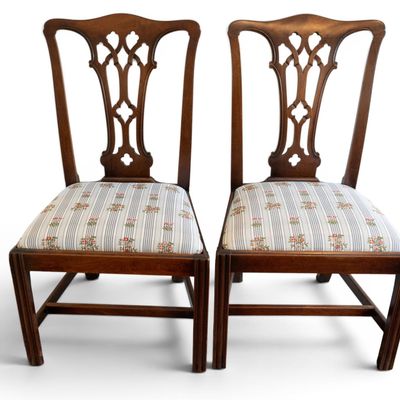 Sale Photo Thumbnail #23: Pair of English Chippendale Side Chairs