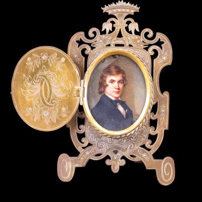Sale Photo Thumbnail #353: Anton Boehm (19th C) W/C in Elaborate Frame