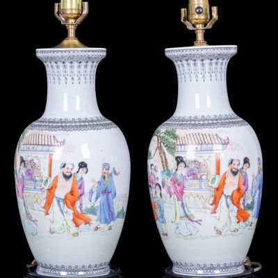 Sale Photo Thumbnail #114: Chinese Porcelain Republic Style Lamps