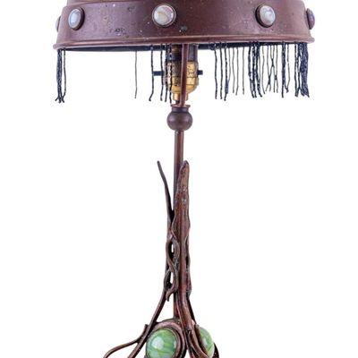 Sale Photo Thumbnail #377: Art Nouveau "Chunk Jewel" Table Lamp