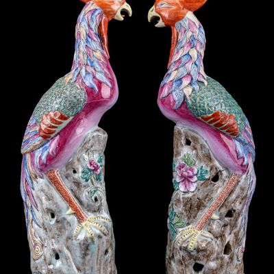 Sale Photo Thumbnail #117: Chinese Fenghuang Porcelain Phoenix Statuettes
