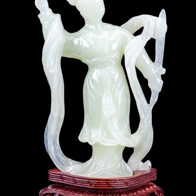 Sale Photo Thumbnail #161: Vintage Chinese Jade Guanyin Figurine