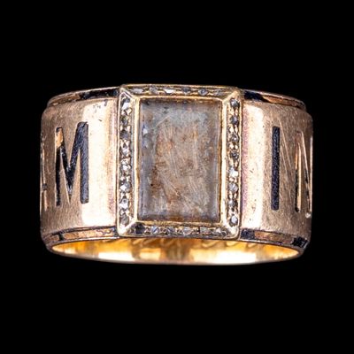 Sale Photo Thumbnail #479: 14K Gold Mourning Ring 19th C / Victorian