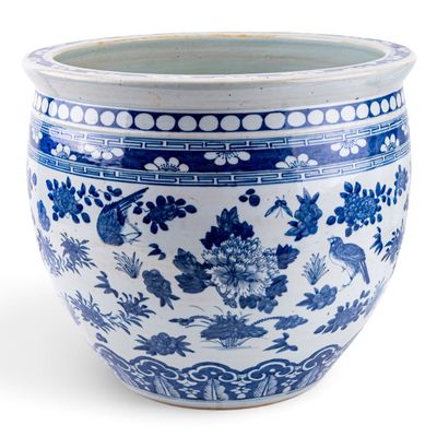 Sale Photo Thumbnail #125: Chinese Blue and White Porcelain Koi Planter