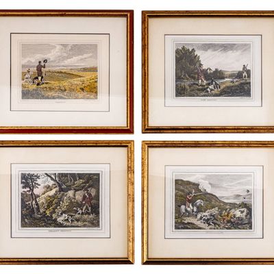 Sale Photo Thumbnail #396: Set of 4 Howitt Hunting Engraving Prints