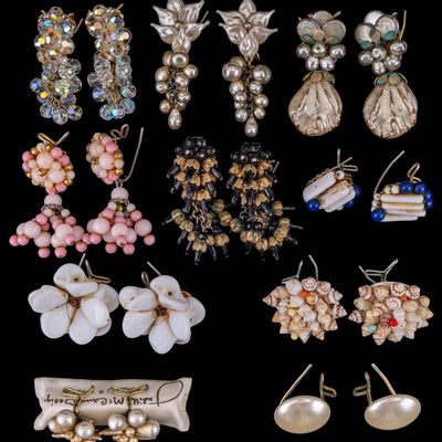 Sale Photo Thumbnail #466: Group of Vintage Wing Back Earrings