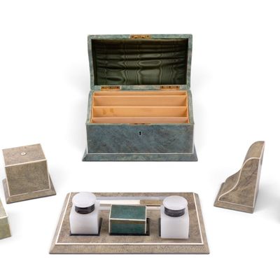 Sale Photo Thumbnail #305: Art Deco Asprey Shagreen Desk Suite