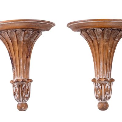 Sale Photo Thumbnail #322: Pair, Italian Carved Wood Wall Shelves