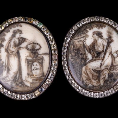 Sale Photo Thumbnail #474: Pair of Victorian 19th C Mourning Pins