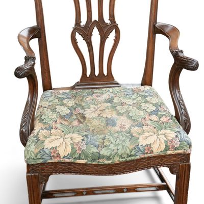 Sale Photo Thumbnail #73: English Chippendale Period Carved Armchair