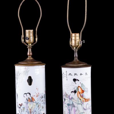 Sale Photo Thumbnail #209: Chinese Republic Period Table Lamps