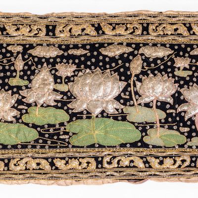 Sale Photo Thumbnail #77: Burmese Kalaga Lotus Padded Relief Sequin Tapestry