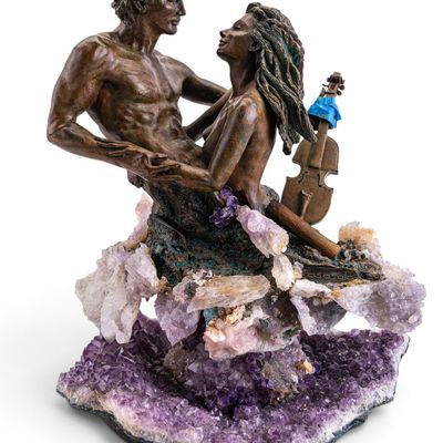 Sale Photo Thumbnail #272: Amethyst & Resin Statuette- Joe Luis de Casasola