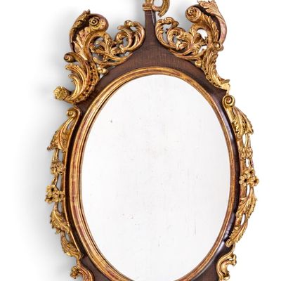 Sale Photo Thumbnail #387: Continental Antique Giltwood & Gesso Mirror