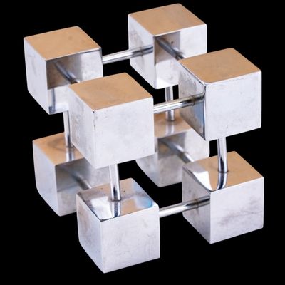 Sale Photo Thumbnail #266: MCM Minimalist 8-Cube Chrome Small-Scale Sculpture