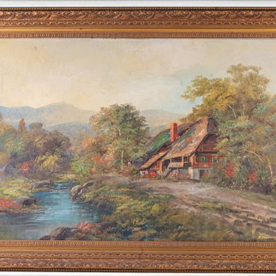 Sale Photo Thumbnail #242: J. Sellns Signed Oil on Canvas
