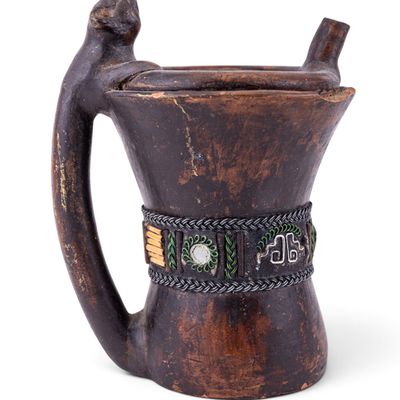 Sale Photo Thumbnail #340: Peruvian Blackware Zoomorphic Effigy Pitcher