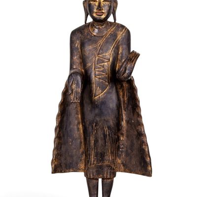 Sale Photo Thumbnail #106: Antique Hand Carved Burmese Buddha Statue