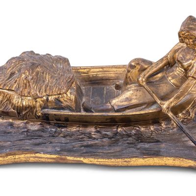 Sale Photo Thumbnail #356: Art Nouveau Figural Inkwell, Dutch Girl