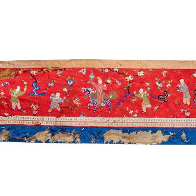 Sale Photo Thumbnail #388: Late Qing Dynasty Antique Figural Panel