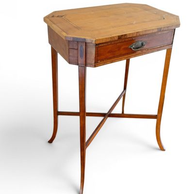 Sale Photo Thumbnail #4: Inlaid Octagonal English Regency Side Table