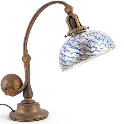 Sale Photo Thumbnail #363: Tiffany Studios Desk Lamp, Iridescent Shade
