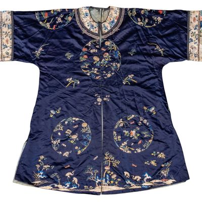 Sale Photo Thumbnail #394: Antique Chinese Hand Embroidered Silk Robe
